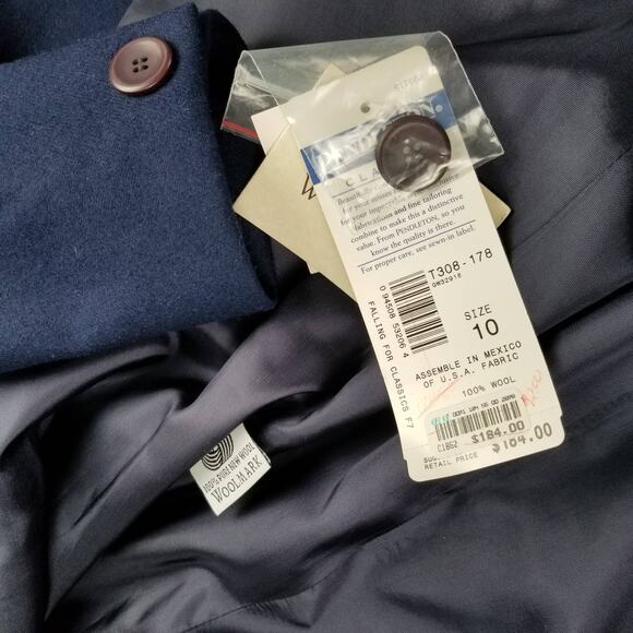 Pendleton Classic Blue Wool Vintage USA Blazer Jacket Lined NEW Size 10 - Picture 3 of 5